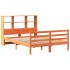 Cama con estantería sin colchón madera maciza marrón 135x190