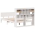 Cama con estantería sin colchón madera maciza blanca 135x190
