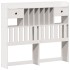 Cama con estantería sin colchón madera maciza blanca 135x190