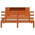 Cama con estantería sin colchón madera maciza marrón 150x200