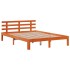 Cama con estantería sin colchón madera maciza marrón 150x200