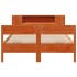 Cama con estantería sin colchón madera maciza marrón 150x200