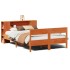 Cama con estantería sin colchón madera maciza marrón