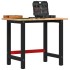 Banco de trabajo rectangular madera maciza roble 100x60x81,5