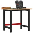 Banco de trabajo rectangular madera maciza roble 100x60x81,5 cm