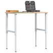 Banco de trabajo rectangular madera maciza 100x60x(71,5-98) cm