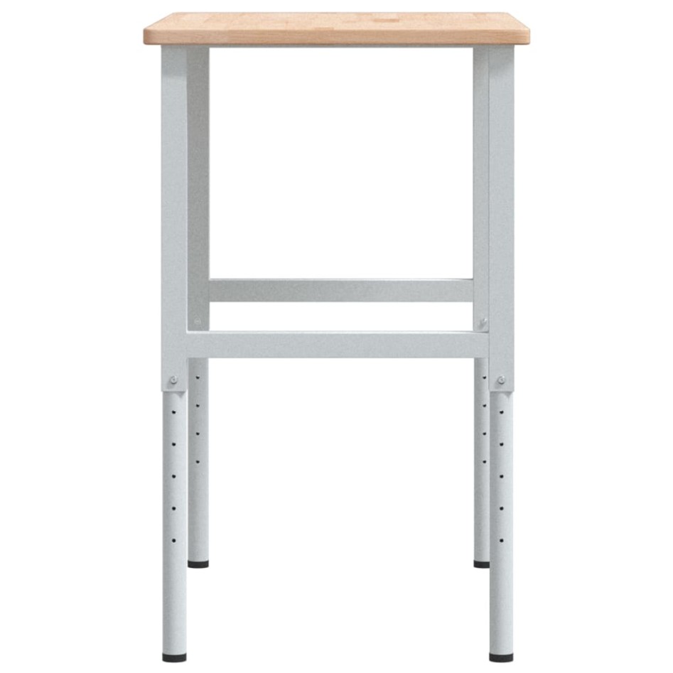 Banco de trabajo rectangular madera maciza 100x60x(71,5-98)