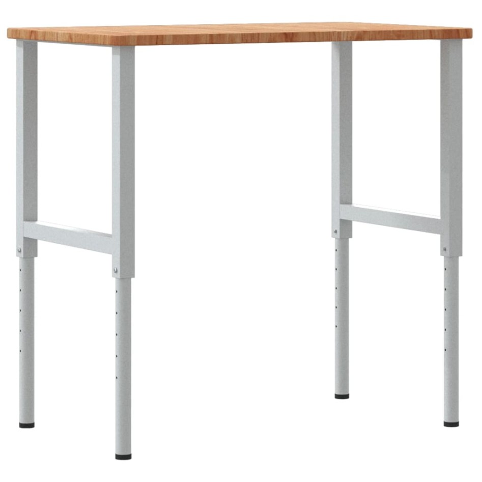 Banco de trabajo rectangular madera maciza 100x60x(71,5-98)