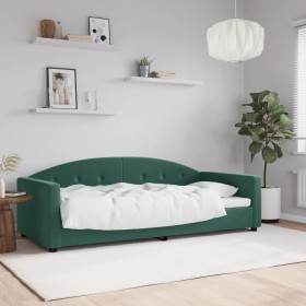 Sofá cama sin colchón terciopelo verde oscuro