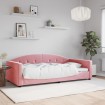 Sofá cama terciopelo rosa 100x200 cm