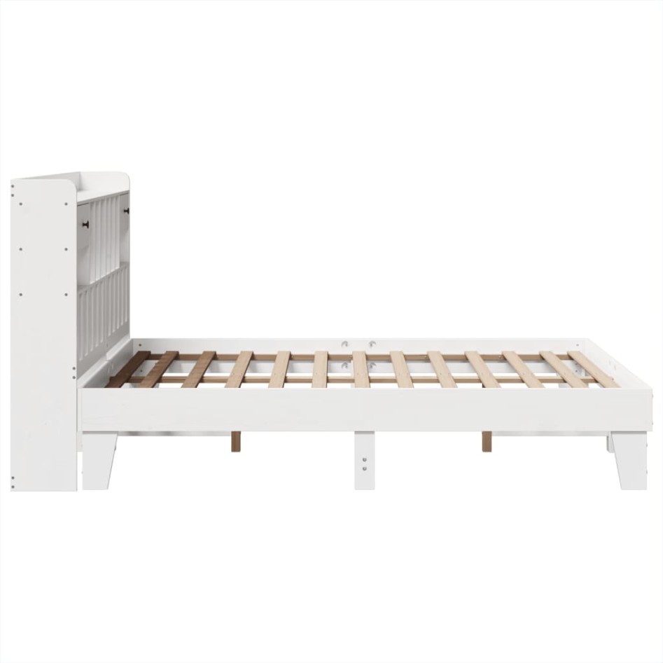 Estructura de cama sin colchón madera de pino blanca 140x190