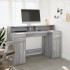 Escritorio con LED madera ingeniería gris sonoma 140x55x91