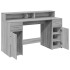 Escritorio con LED madera ingeniería gris sonoma 140x55x91