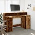 Escritorio con LED madera ingeniería envejecida 140x55x91
