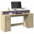 Escritorio con LED madera ingeniería roble Sonoma 160x55x91