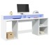 Escritorio con LED madera ingeniería roble Sonoma 160x55x91