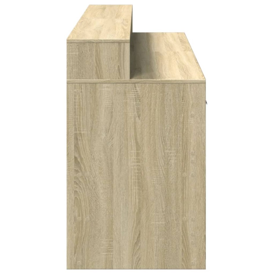 Escritorio con LED madera ingeniería roble Sonoma 160x55x91