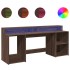 Escritorio con LED madera ingeniería marrón roble 200x55x91