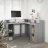 Escritorio con LED madera ingeniería gris sonoma