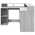 Escritorio con LED madera ingeniería gris sonoma
