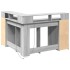 Escritorio con LED madera ingeniería gris sonoma