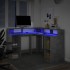 Escritorio con LED madera ingeniería gris hormigón