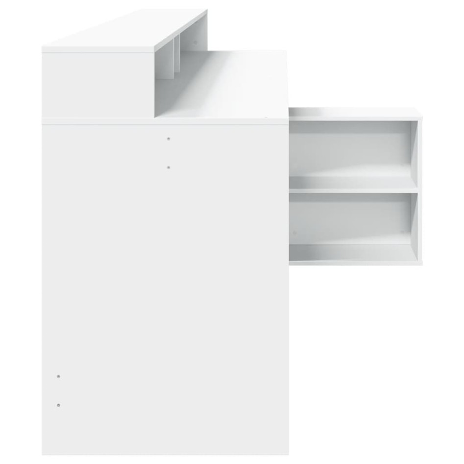 Escritorio con luz LED madera ingeniería blanco 200x104x91