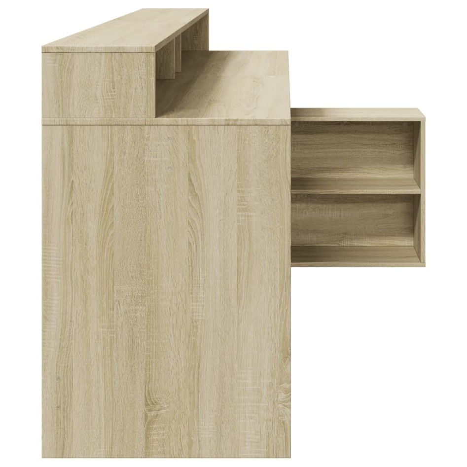 Escritorio con LED madera ingeniería roble Sonoma 200x104x91