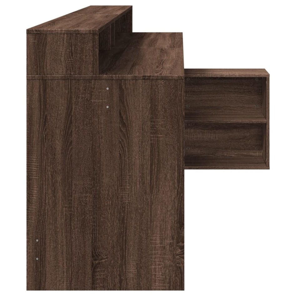 Escritorio con LED madera ingeniería marrón roble 200x104x91