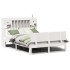 Cama con estantería sin colchón madera maciza blanca 150x200