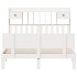 Cama con estantería sin colchón madera maciza blanca 150x200