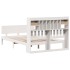 Cama con estantería sin colchón madera maciza blanca 150x200