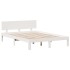 Cama con estantería sin colchón madera maciza blanca 150x200