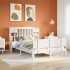 Cama con estantería sin colchón madera maciza blanca 160x200