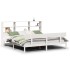 Cama con estantería sin colchón madera maciza blanca 200x200