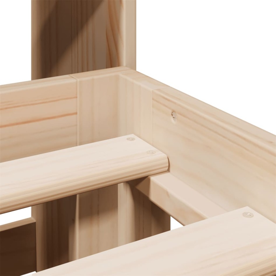 Cama con estantería sin colchón madera maciza de pino