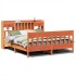 Cama sin colchón madera maciza de pino marrón cera 180x200