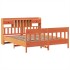 Cama sin colchón madera maciza de pino marrón cera 180x200