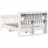 Estructura de cama sin colchón madera de pino blanca 150x200