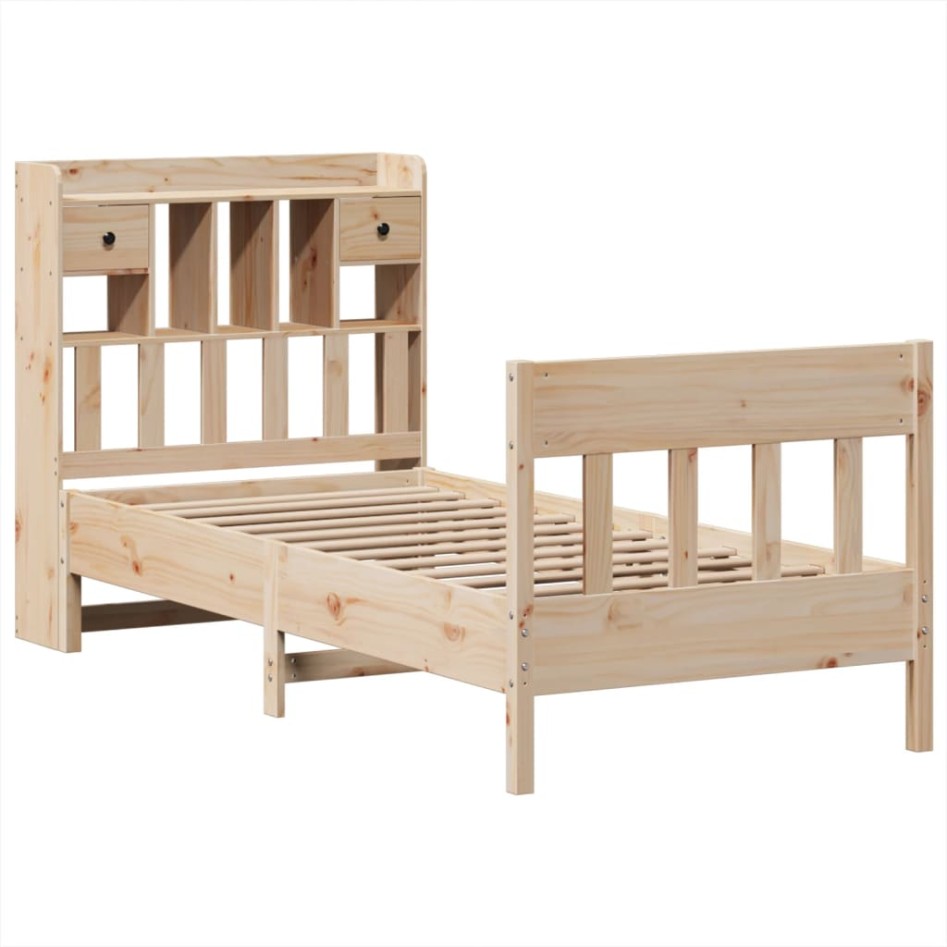 Estructura de cama sin colchón madera maciza de pino 100x200