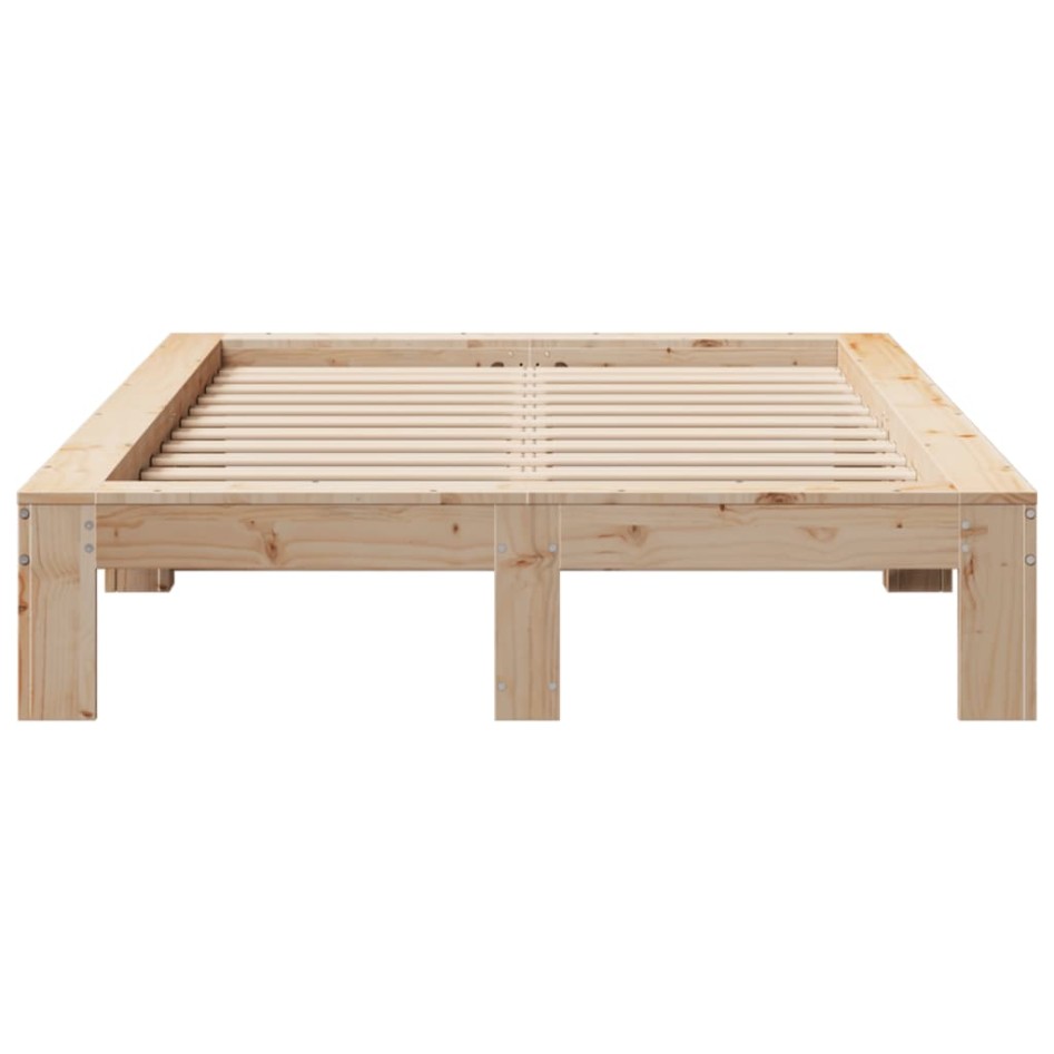 Estructura de cama sin colchón madera maciza de pino 120x190