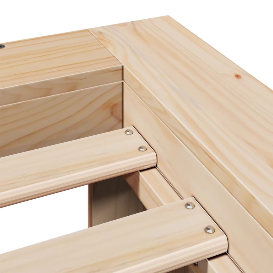 Estructura de cama sin colchón madera maciza de pino 120x190