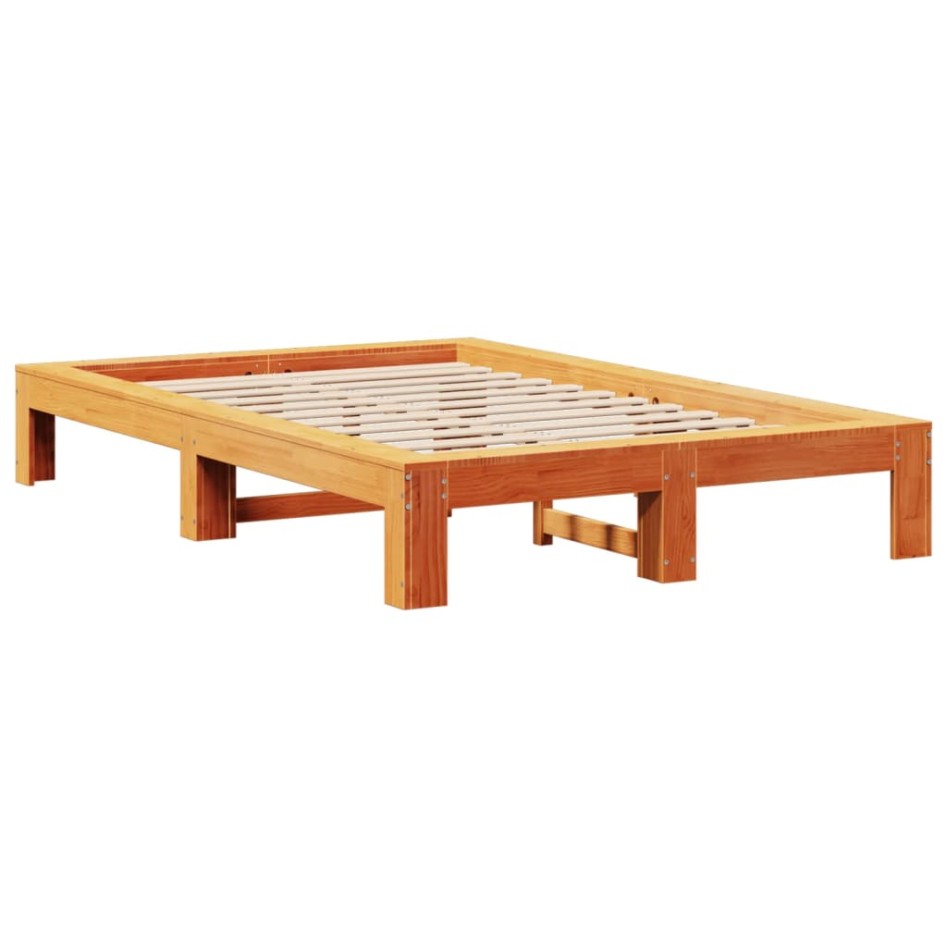 Estructura de cama sin colchón madera maciza marrón 120x190