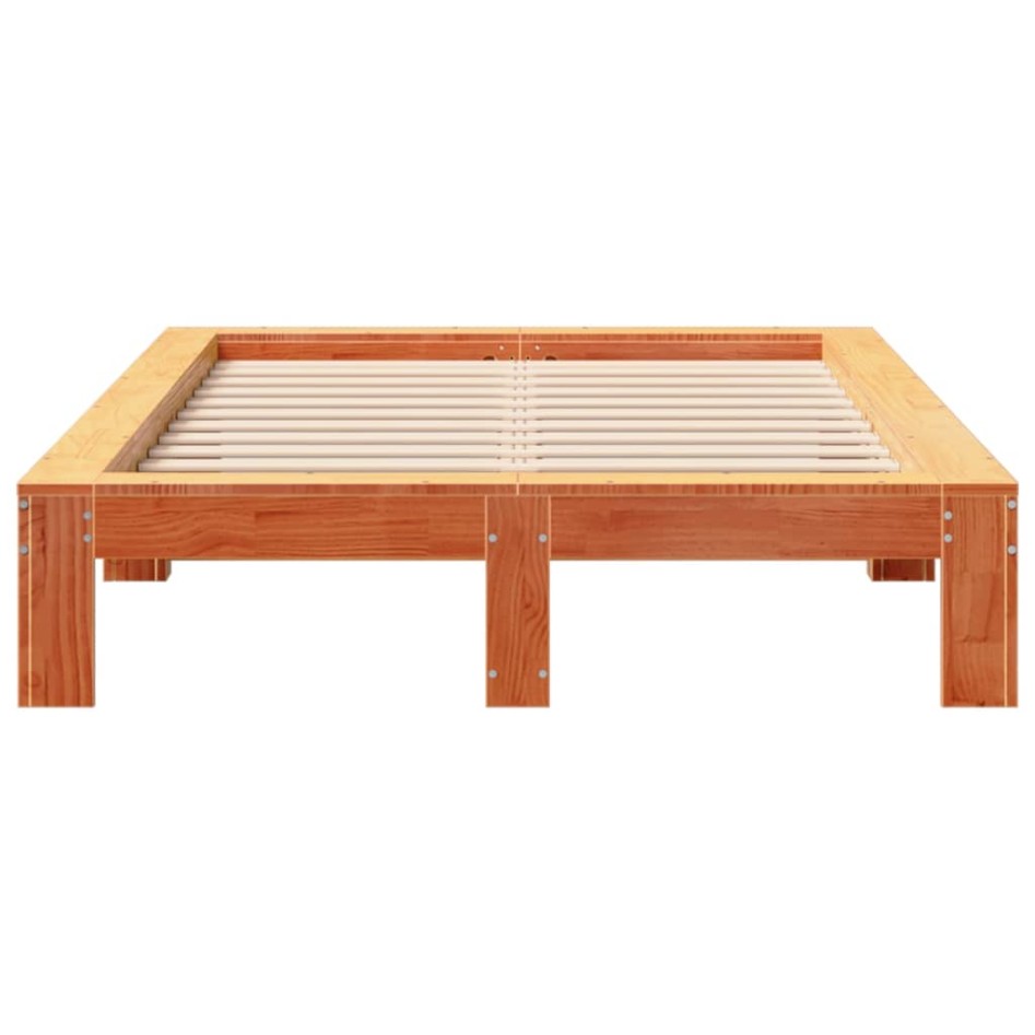 Estructura de cama sin colchón madera maciza marrón 120x190