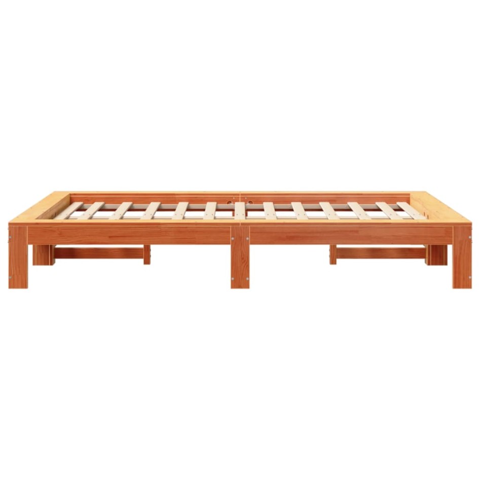 Estructura de cama sin colchón madera maciza marrón 120x190