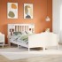 Cama con estantería sin colchón madera maciza blanca 150x200