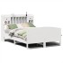 Cama con estantería sin colchón madera maciza blanca 150x200