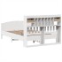 Cama con estantería sin colchón madera maciza blanca 150x200
