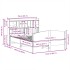 Cama con estantería sin colchón madera maciza blanca 150x200