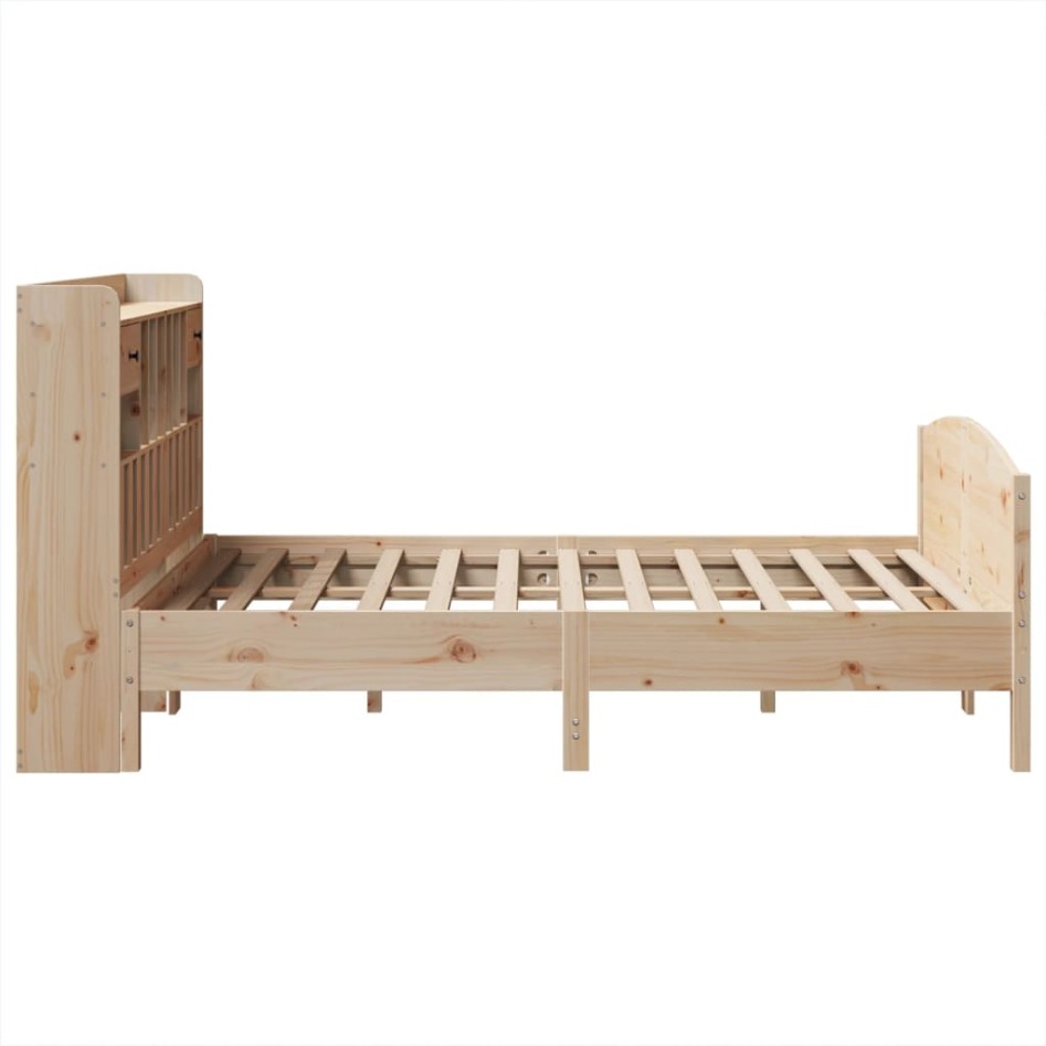 Cama con estantería sin colchón madera maciza de pino